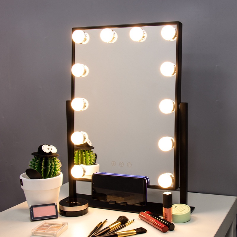 LED 12 Bulb Mirror Vanity MirrorVanity Light 3 Color Makeup Mirror