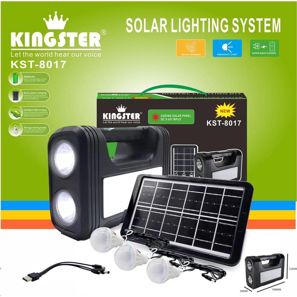 Kingster KST-8017 Speaker Solar Lighting System with Bulb and Solar ...