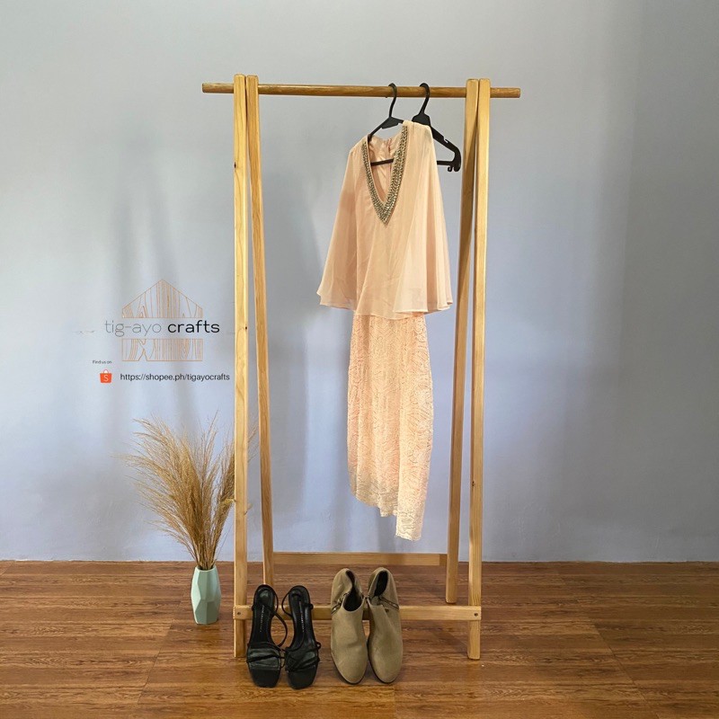 Wooden deals clothes rack