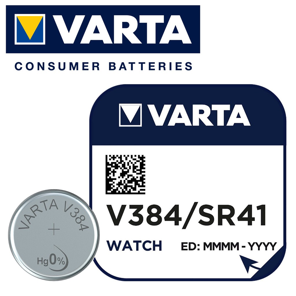 Varta V384 SR41 (1pc) 1.55v Silver Oxide Button Cell Battery Varta V 384  SR736 LR41 392