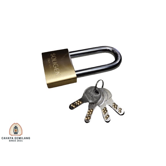SOLIGEN Gate Padlock PER Brass Length 60mm Computer 4 Keys | Shopee ...