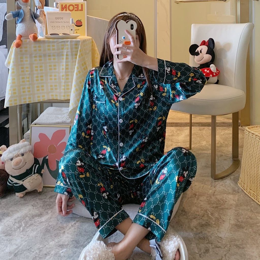 Mickey mouse silk pajamas hotsell
