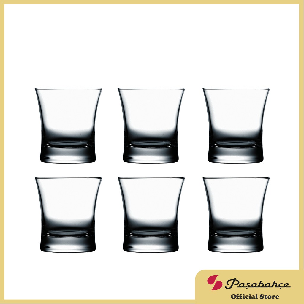 Pasabahce Azur Coloured Rock Glass 240cc 8oz, Set of 6 (Grey ...