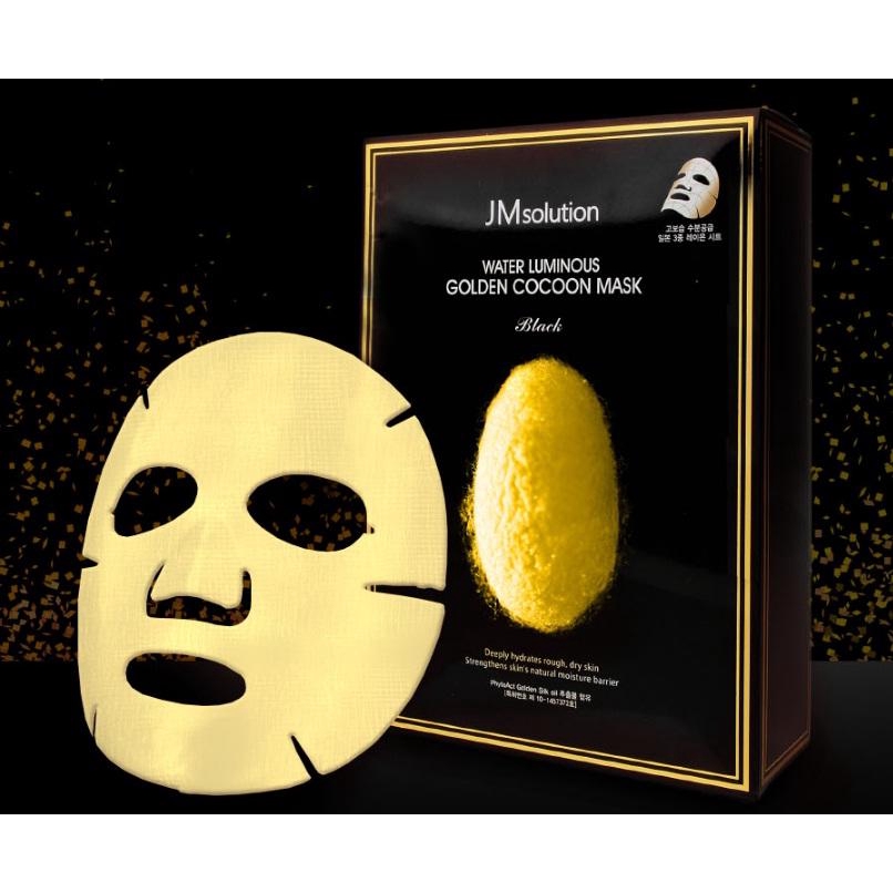 JM Solution Water Luminous Golden Cocoon Masks Black 10 Sheets | Shopee ...