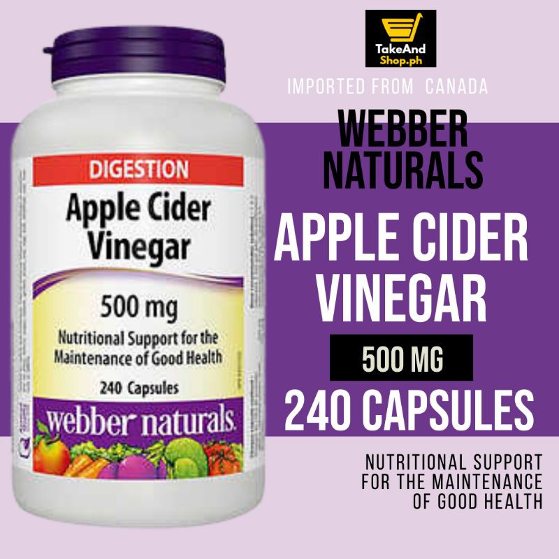 WEBBER NATURALS APPLE CIDER VINEGAR CAPSULE 500mg ( 240 Capsules