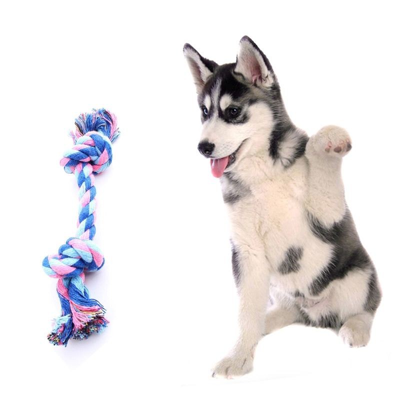 Pet Dog Puppy Cotton Braided Bone Rope Toy Choose From 18cm 23cm Or   1718554a1a529d7fda939c987dde9d99