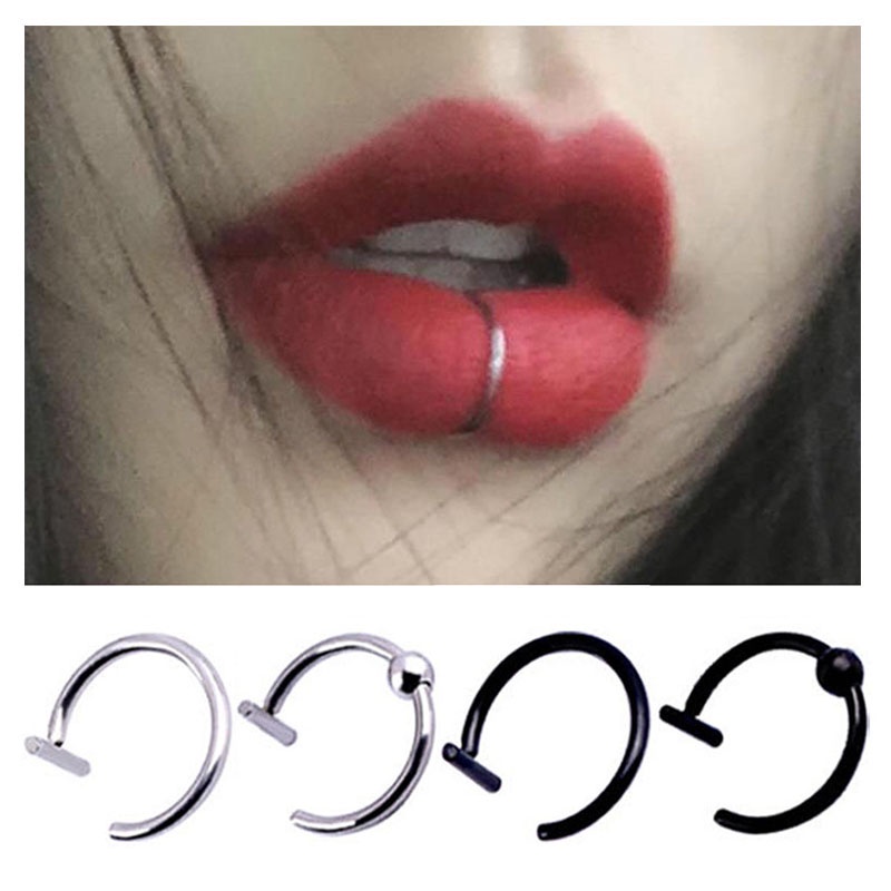 Lips Medical Rings Nose Fake Titanium Steel Ring Nose Ring Septum ...