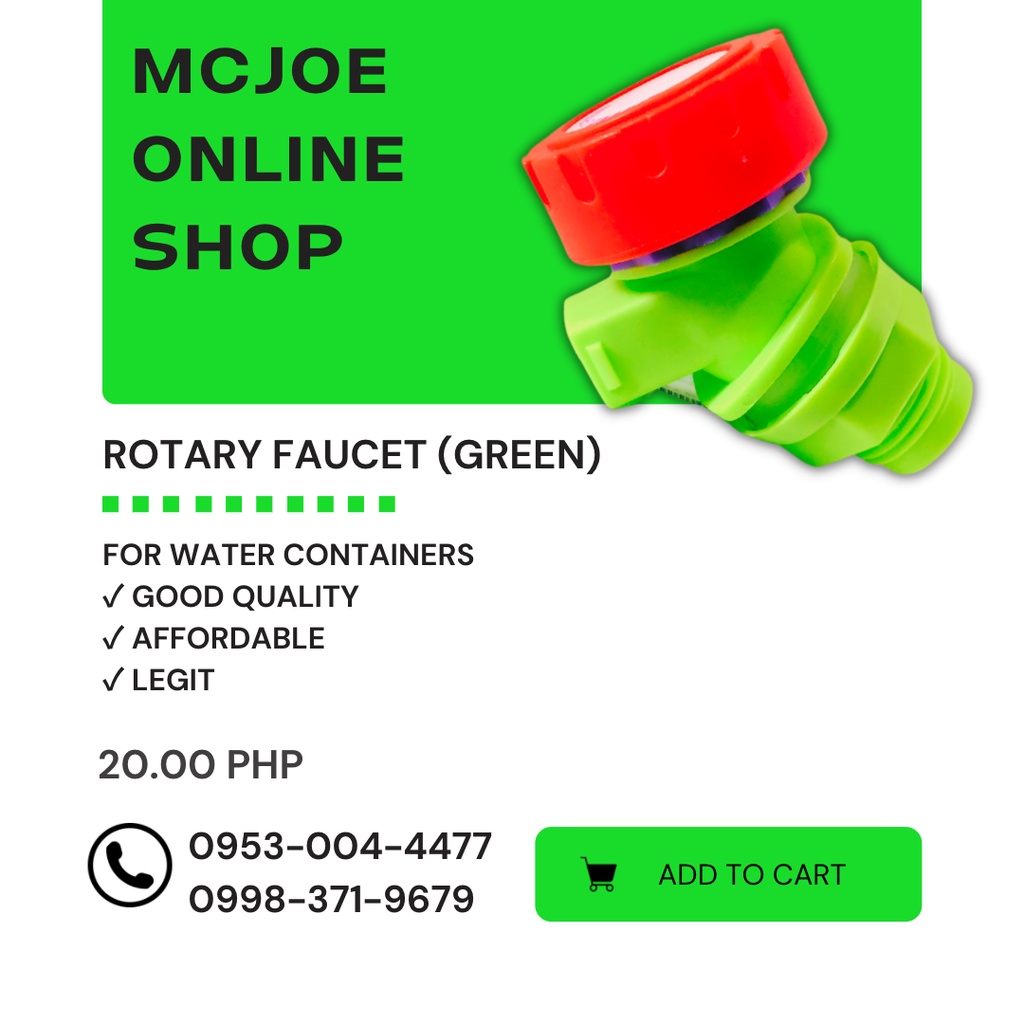 ROTARY FAUCETS FOR WATER GALLON CONTAINERS (GREEN) Shopee Philippines