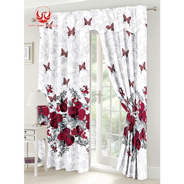curtain semi cotton 1 piece only without ring size 140cm*180cm | Shopee ...
