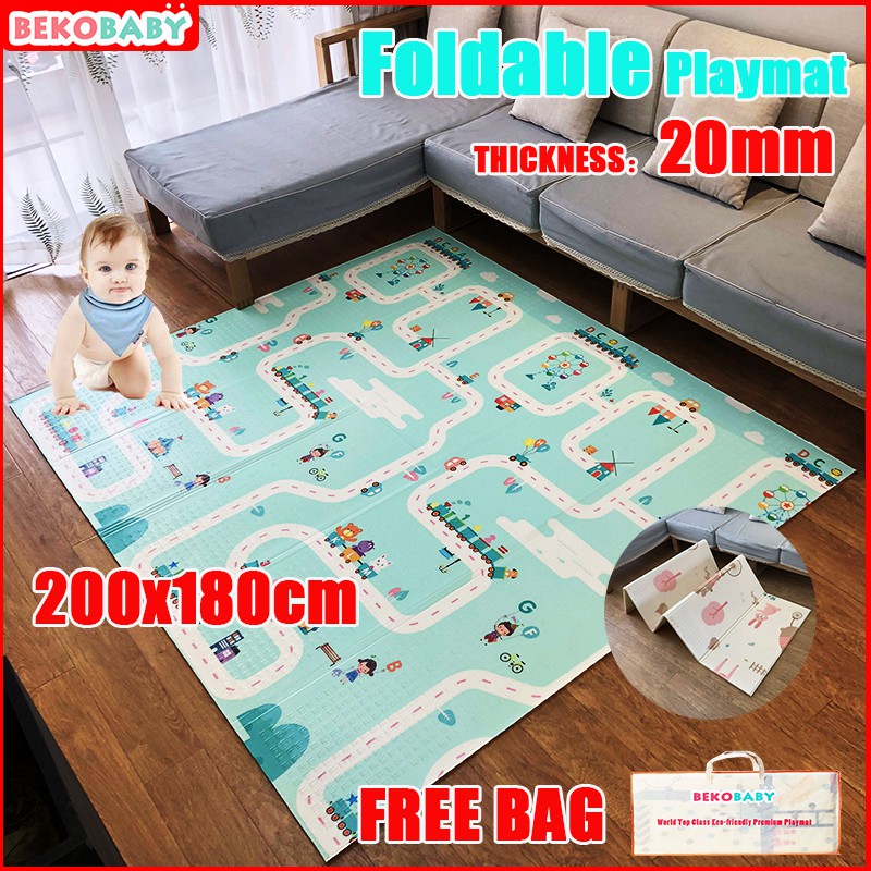 2cm Thick Baby Play Mat,Extra Large Folding Baby Crawling Mat ...