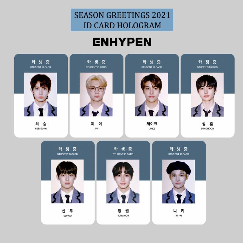 Enhypen PHOTOCARD STUDENT ID CARD SEASON GREETINGS PC Read