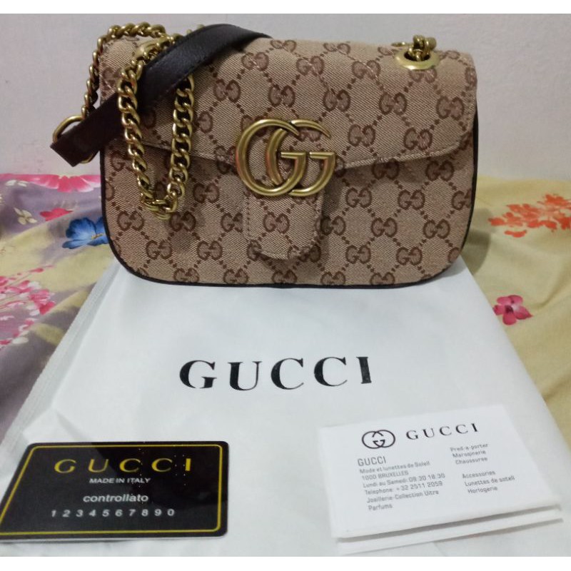 Gucci marmont canvas discount bag