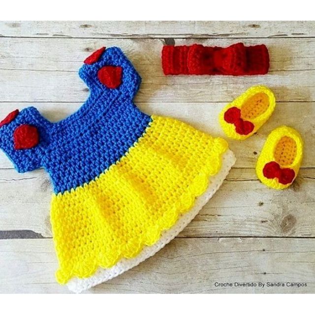 crochet snow white dress Snow White Crochet Dress , Costume Princess Snow White , Blanca Nieves  Vestido a Crochet