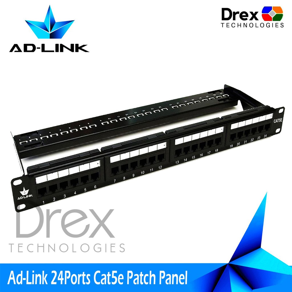 Ad-Link 24 Ports Patch Panel Cat5e Fully Loaded 1RU 24-Ports Patch ...