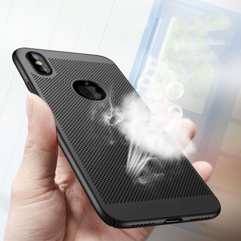 Summer Case for iPhone X Xs Max XR Heat Dissipation Breathe Phone Case  Cooling Cover