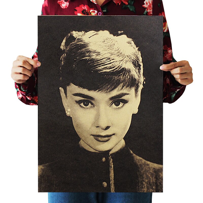 DLKKLB Classic Audrey Hepburn Vintage Kraft Paper Movie Nostalgia ...