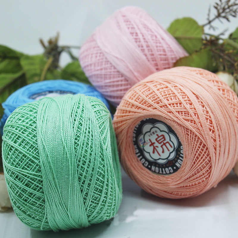 Retail 50g/ball 8# 2ply DIY Colorful Thin Lace Yarn Crochet Yarn 100% ...