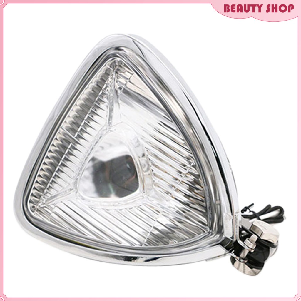 12V Retro Front Triangle Headlight Assembly Head Lamp for Bobber ...