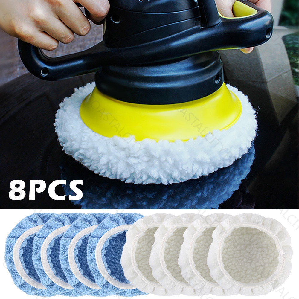 Car Polisher Bonnet, IHUIXINHE 8PCS (5 To 6 Inch) Waxers Bonnet Set ...
