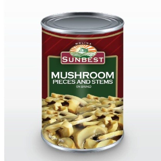 Sunbest Mushroom Pieces and Stems in Brine ( 400g ) | Shopee Philippines