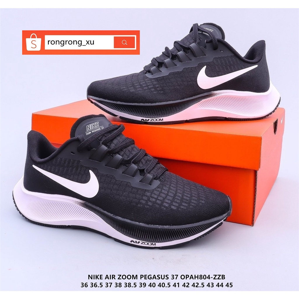 100 Original Nike Air Zoom Pegasus 37 Black Casual Sport Running Shoes For Women and Men Shopee Philippines