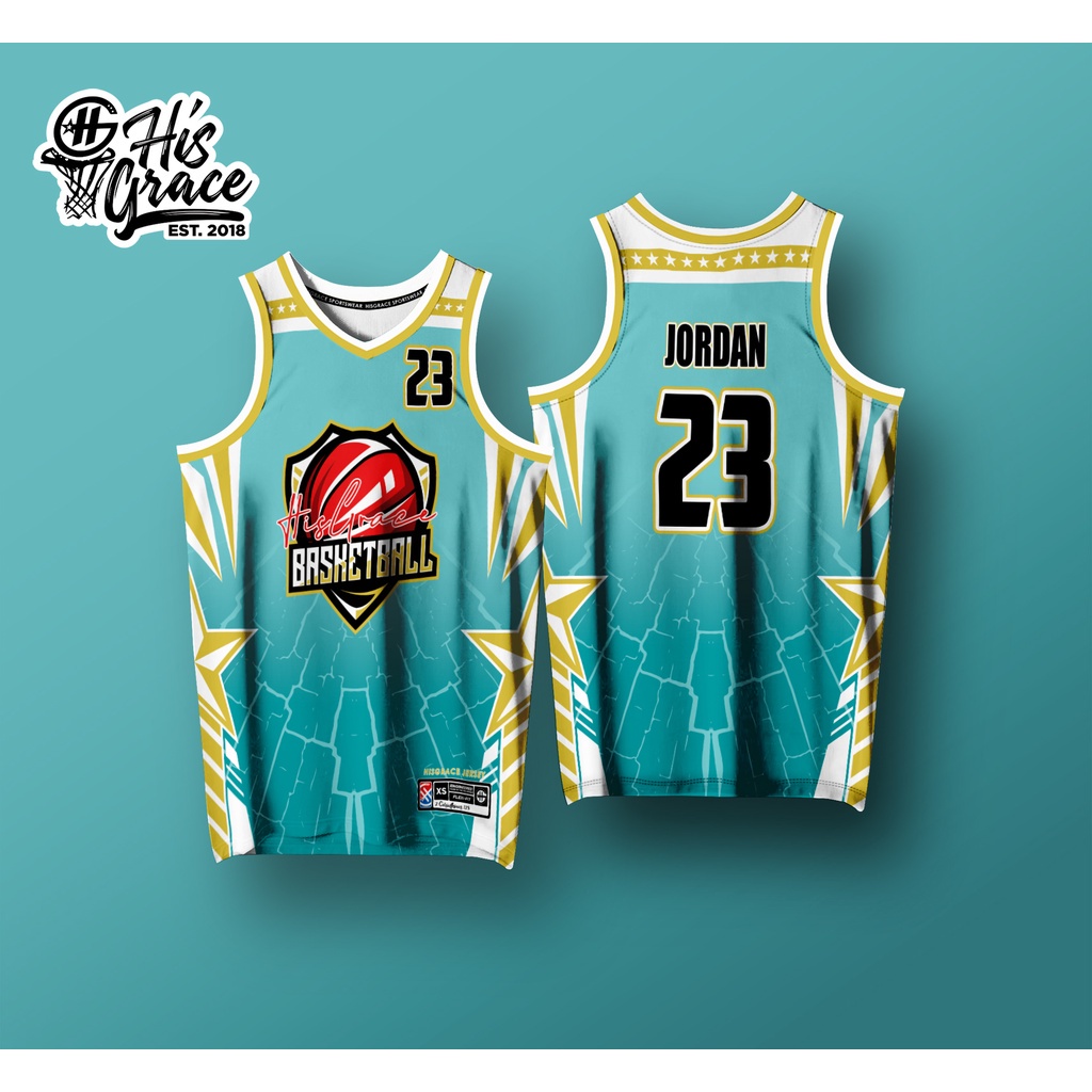 HISGRACE BASKETBALL JERSEY TEAL FREE CUSTOMIZE OF NAME AND NUMBER ONLY ...