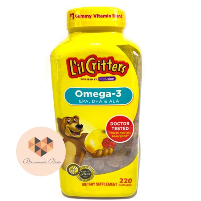 Lil Critters 220 Gummies Omega 3 EPA DHA & ALA by Vitafusion Shopee