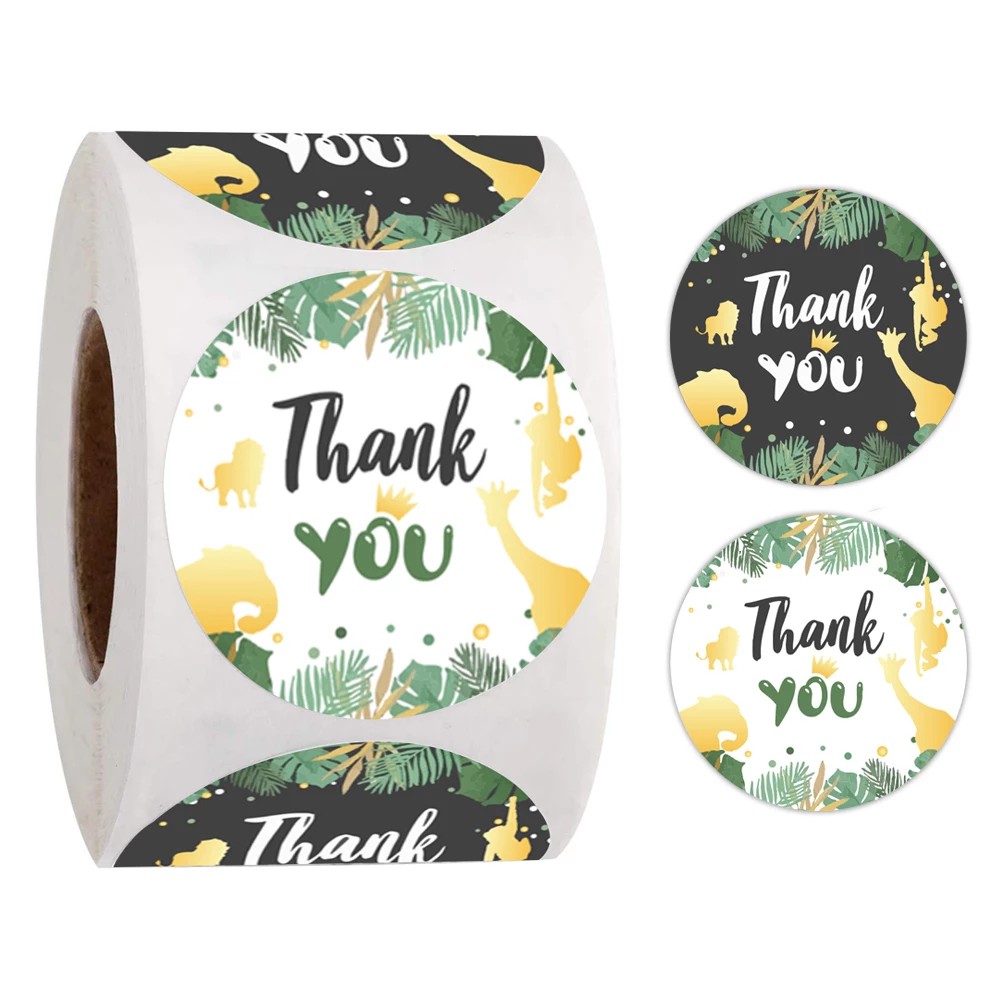 500 Pcs/Roll Thank You Stickers Seal Labels Cute Animals Stickers For ...