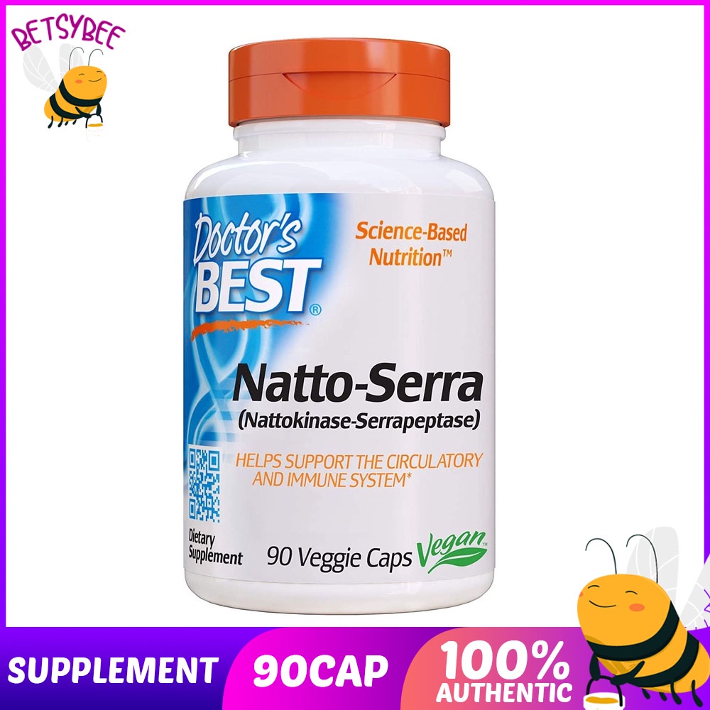 Doctor's Best Nattokinase Serrapeptase Natto-Serra 90 Veggie Caps ...