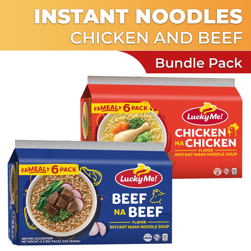 Lucky Me Instant Noodles Beef Na Beef 55gx6 Lucky Me Instant Noodles Chicken Na Chicken