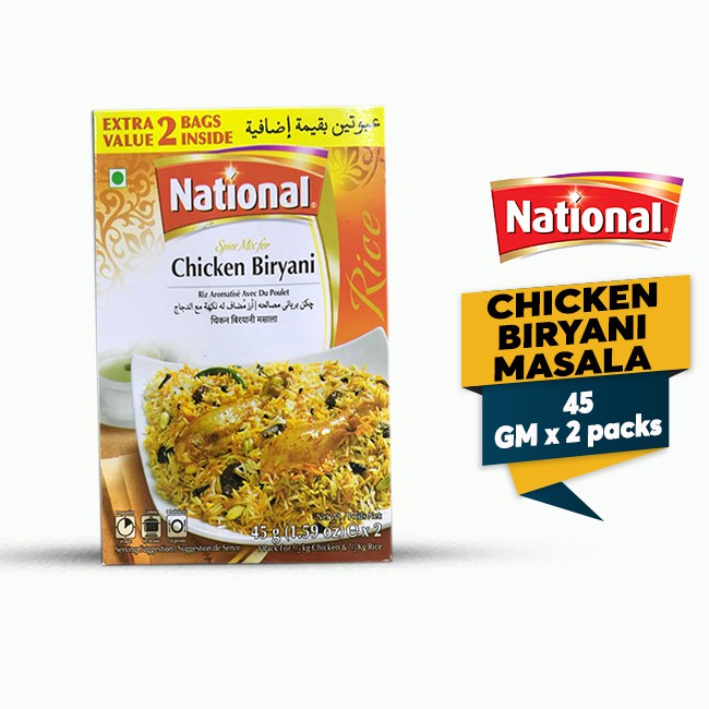 National Chicken Biryani Masala Chicken Rice Biryani 90 Gm 2 Packs