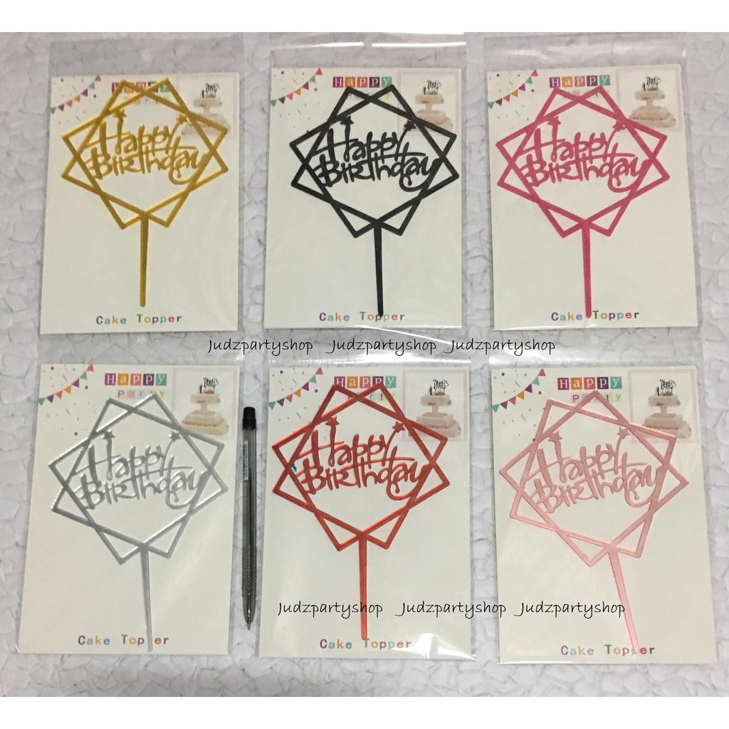 Happy Birthday Acrylic Cake Topper Square type | Shopee Philippines