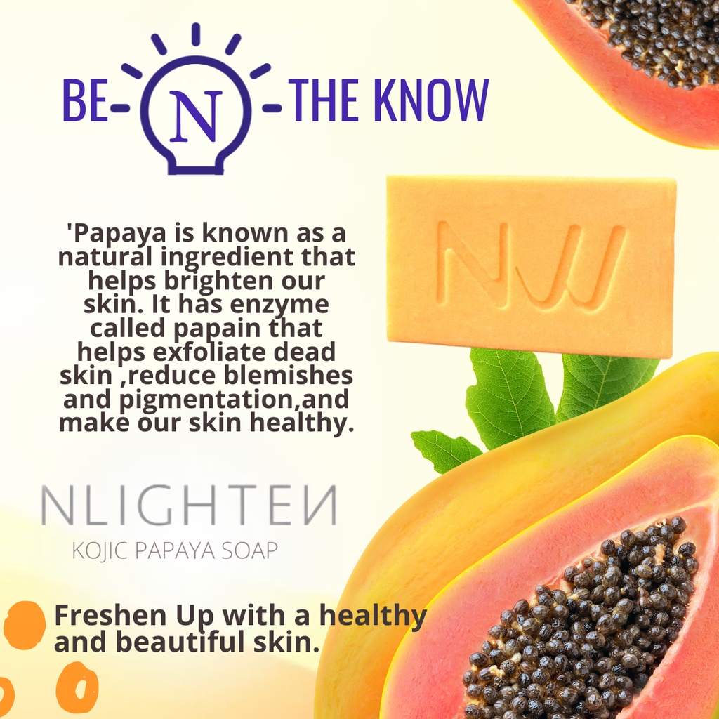 nlighten kojic papaya with glutathione ingredients SOAP NLIGHTEN Botanical Kojic Papaya Soap