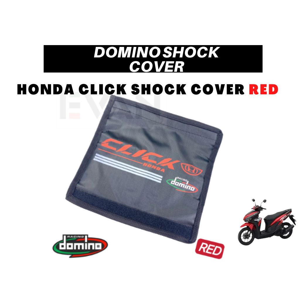 DOMINO SHOCK COVER Motorcycle HONDA CLICK 125/150 shock cover 1pc (RED ...