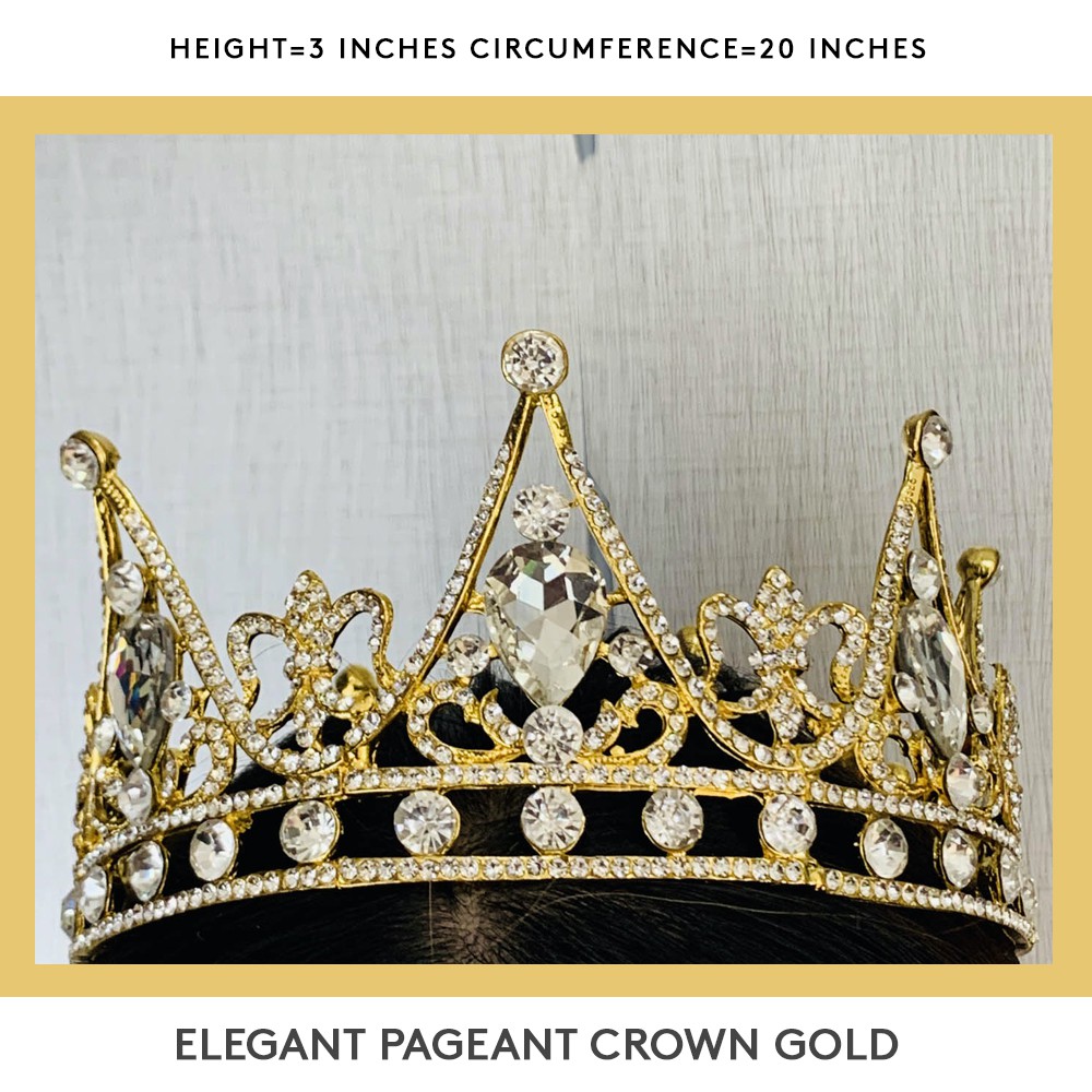ELEGANT PAGEANT CROWN GOLD | GOLD CROWN FOR PAGEANT | Shopee Philippines