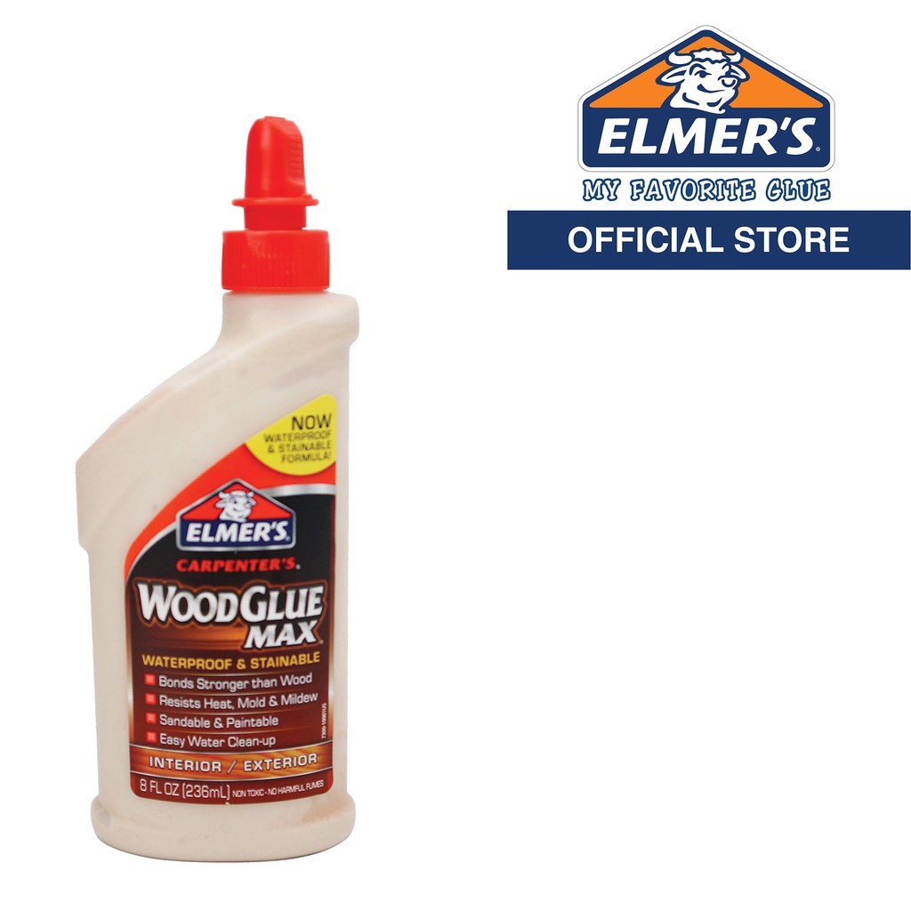 ELMER'S Carpenter's Wood Glue Max 236ml, Waterproof and Stainable