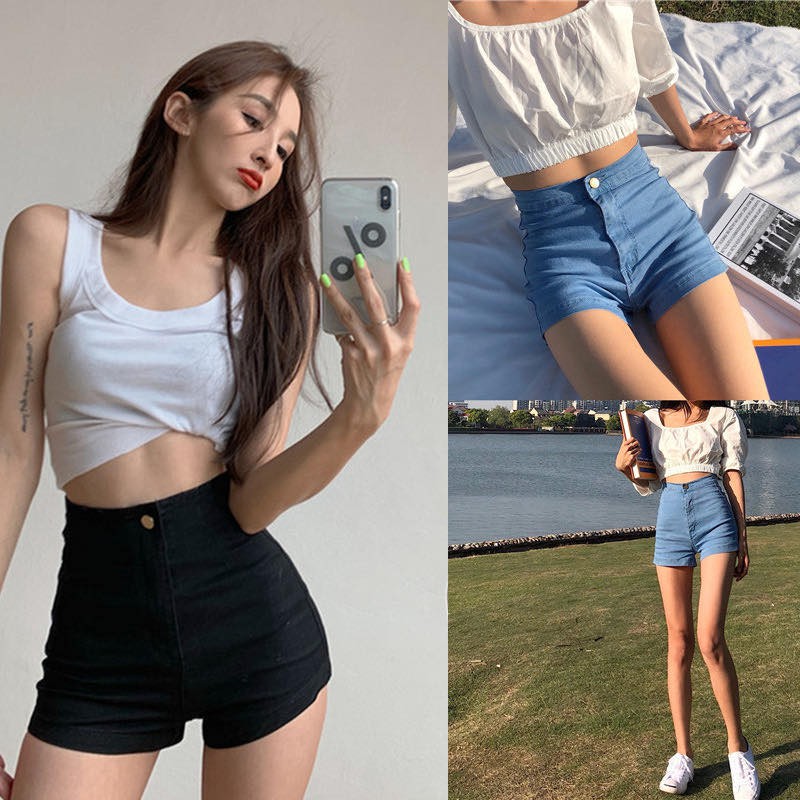 Women's fashion Daily outfit Attire High waist denim SEXY Shorts Cod ...