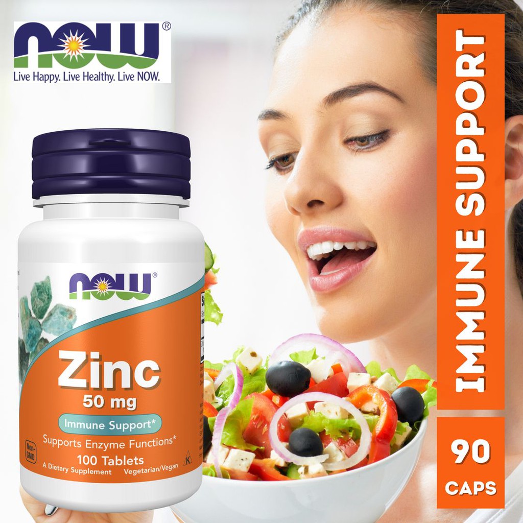 Zinc 50Mg 100 Tablets Supports Enzyme Functions, Free Radical