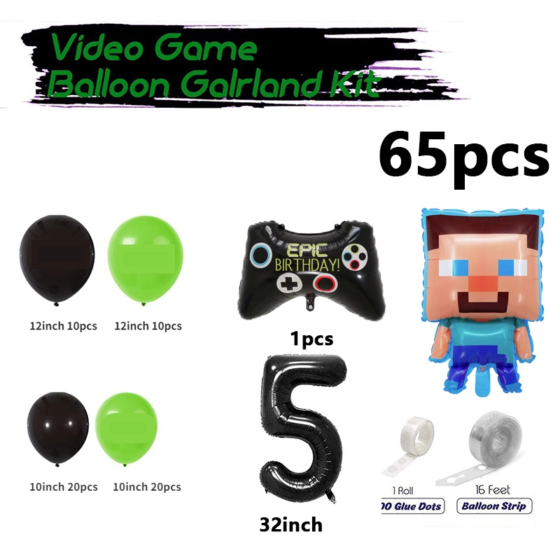 Minecraft Balloon Set My World Party Decorations Balloons Steve Foil