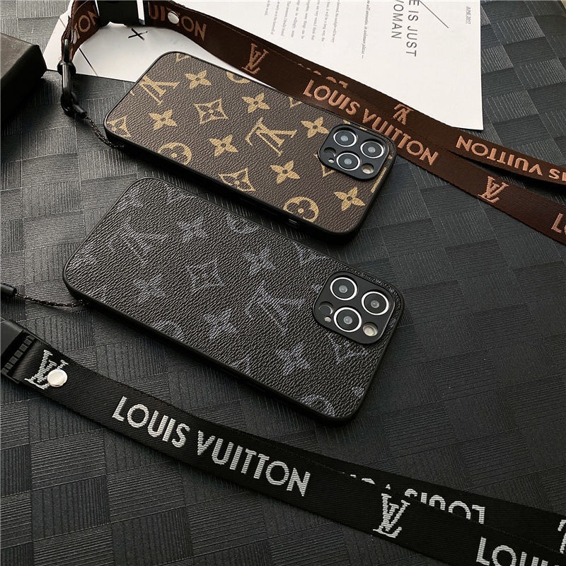 Louis Vuitton LV presbyopia 11/12promax apple x/xr hanging neck lanyard  mobile phone case iphone8 fi