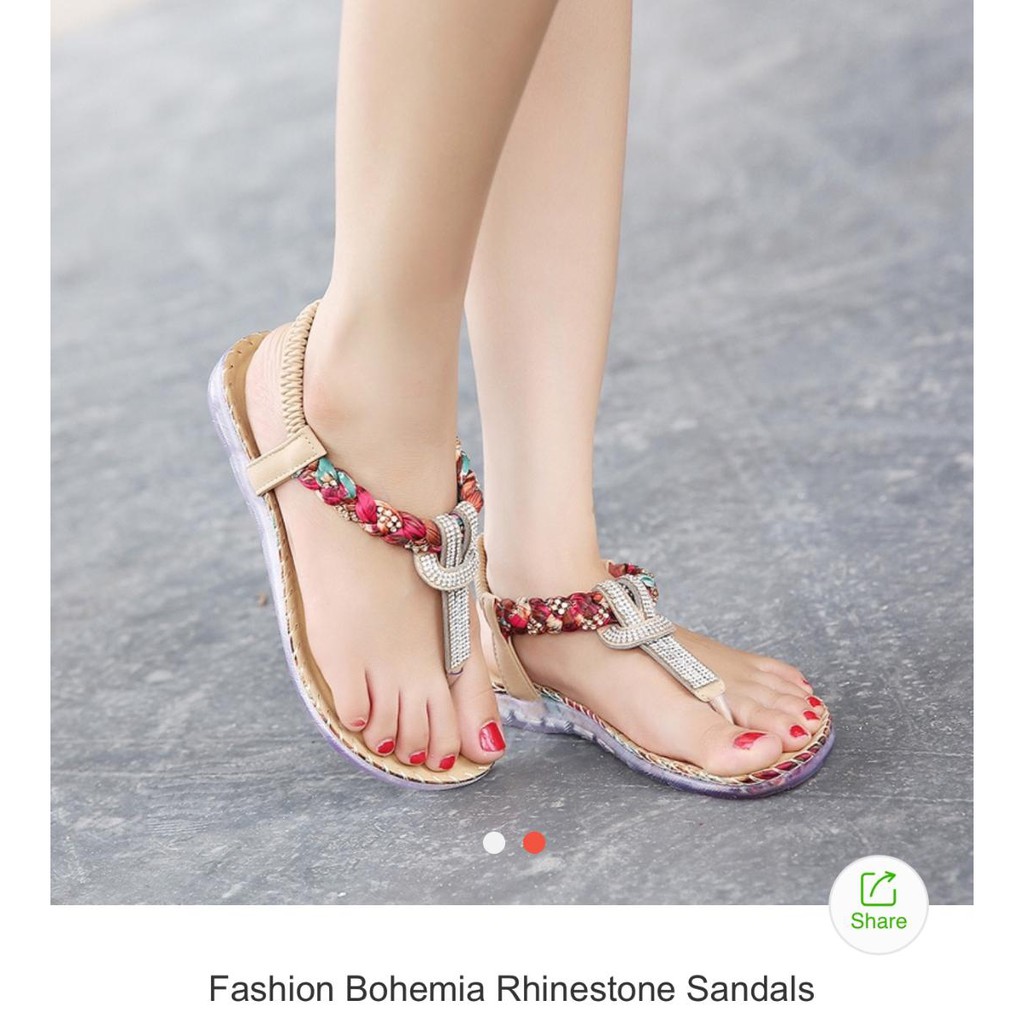 Bohemian discount rhinestone sandals