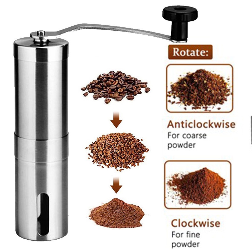 Manual Coffee Grinder Conical Burr Mill Bean Hand Grinder Portable ...