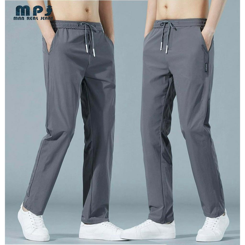 MPJ men's ice silk Pants summer thin casual trousers men's loose ...