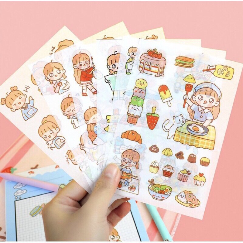 Set of 4 sheets with many stickers to decorate your phone, computer ...