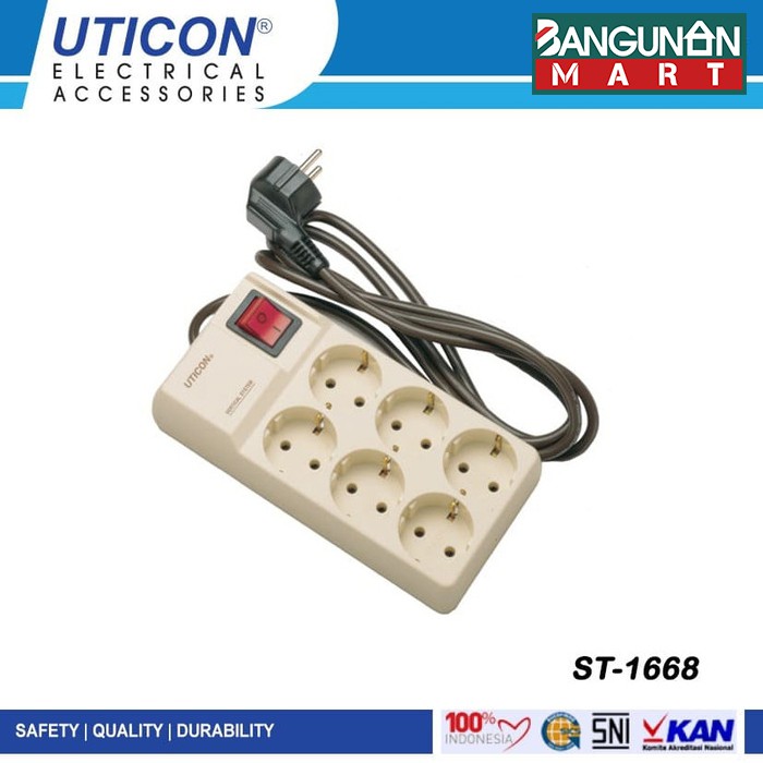 UTICON 6-Pin Switch Socket 1.5 Meter Box ST-1668 Plug Extender | Shopee ...