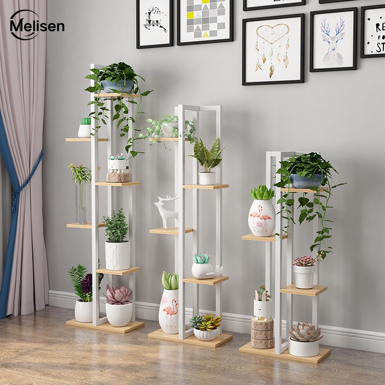 6 Layers Iron Flower Stand Pot Retro Plant Display Shelves flower stand