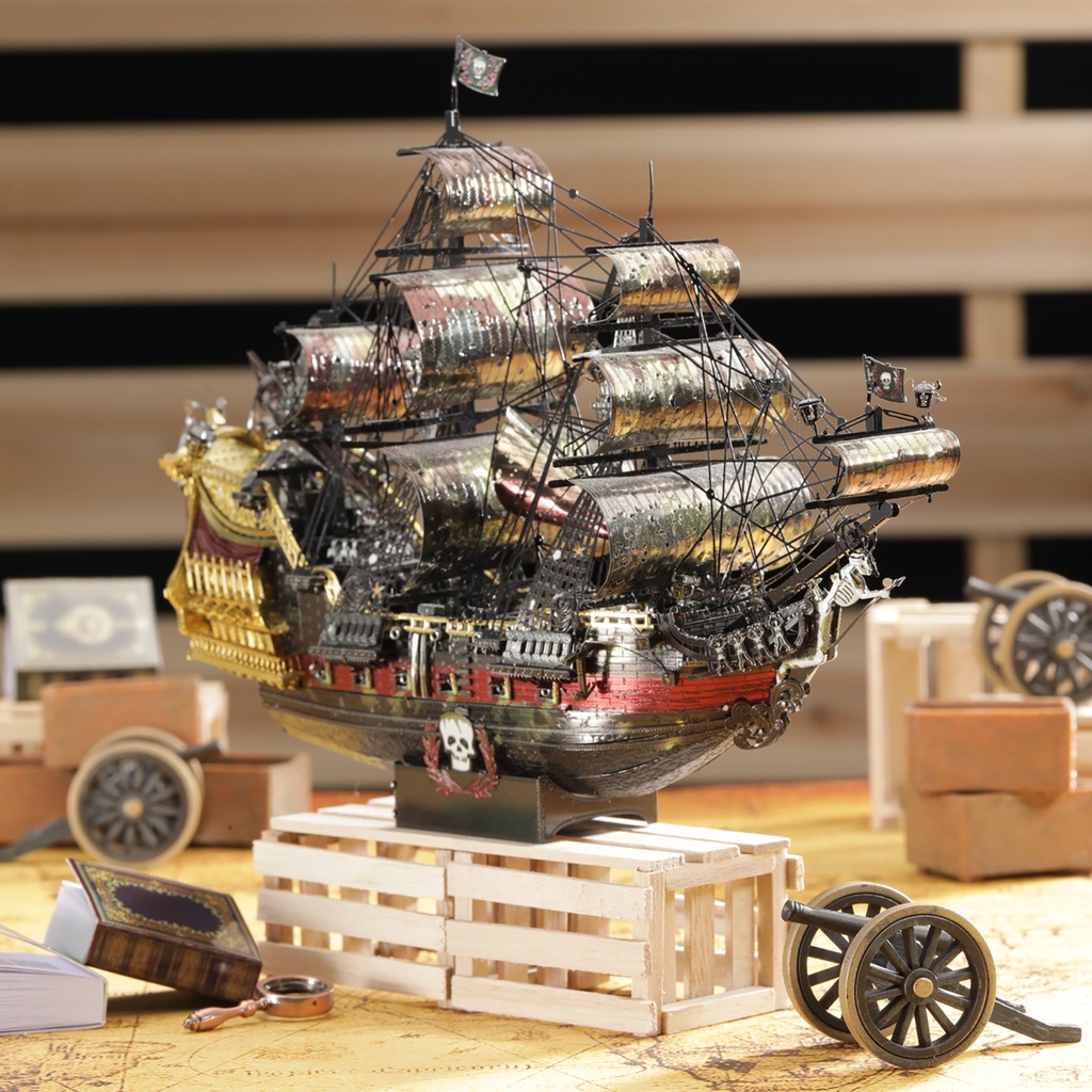 Piececool 3D Metal Puzzles The Queen Anne's Revenge Pirate Ship DIY ...