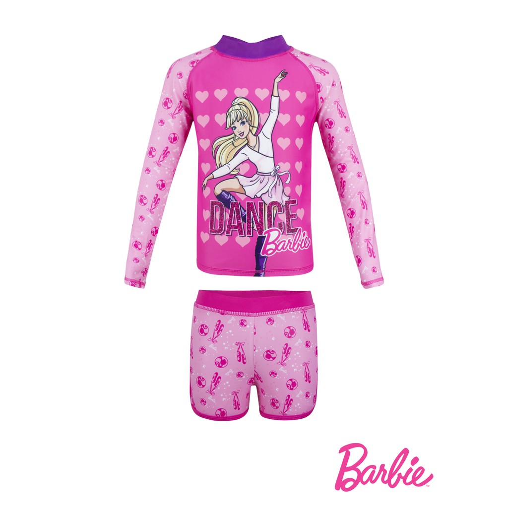 Barbie Little Girls Rash Guard and Bikini Bottom Little Kid to Big Kid 