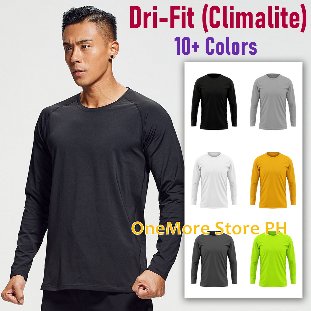 Unisex Drifit Longsleeve Plain Quick Drying gym/basketball/rider ...