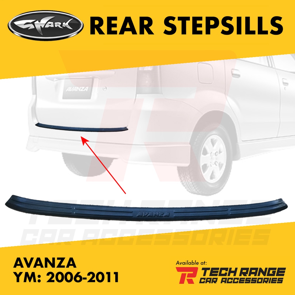 Toyota Avanza 2010 - 2019 2nd Gen Shark Rear Step Sill   Bumper Guard 